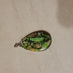 Sea Sediment Green Jasper Pendant